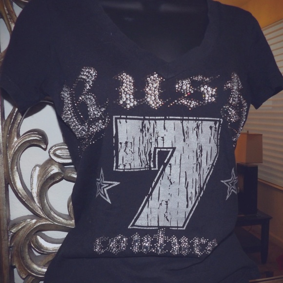 RUSH COUTURE BLACK WITH BLING TEE SHIRT FOR WOMEN - JERSEY SHORE ORIGINAL - Picture 1 of 11